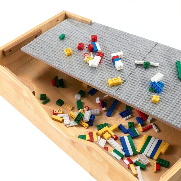 KidKraft Wooden Activity Table 195 Bricks Double‑Sided Surface-6