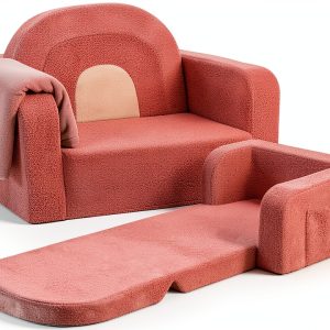 Kids Convertible Sofa Foryoomi Pink Rainbow 22.8" Wide-0