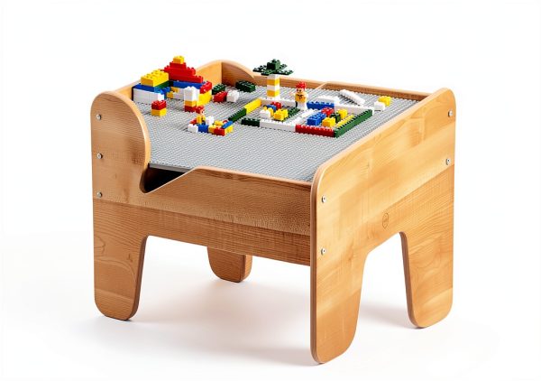 KidKraft Wooden Activity Table 195 Bricks Double‑Sided Surface-7