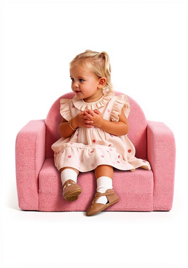 Kids Convertible Sofa Foryoomi Pink Rainbow 22.8" Wide-4