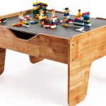 KidKraft Wooden Activity Table 195 Bricks Double‑Sided Surface-0