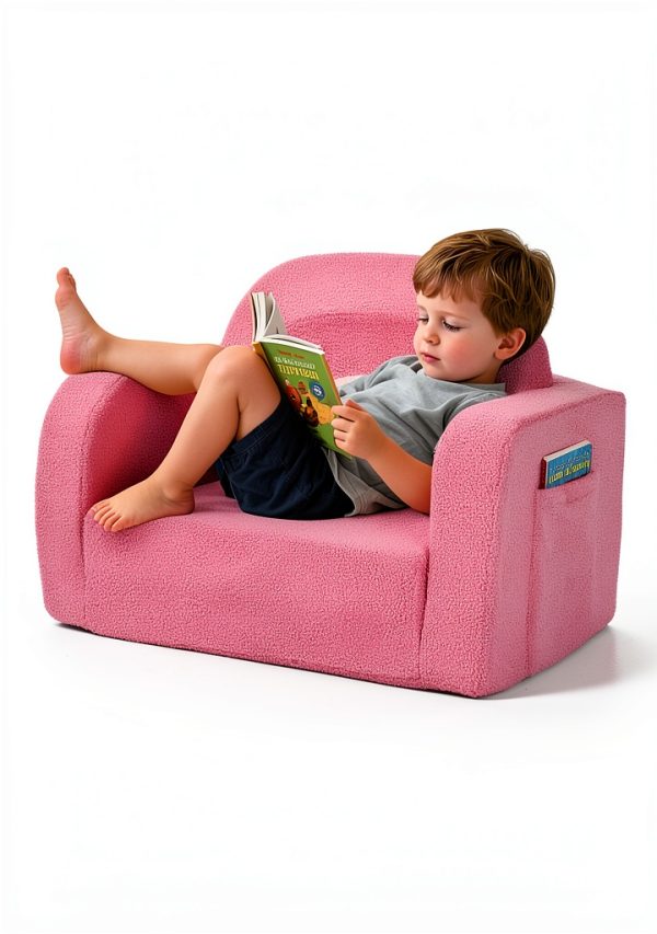 Kids Convertible Sofa Foryoomi Pink Rainbow 22.8" Wide-2