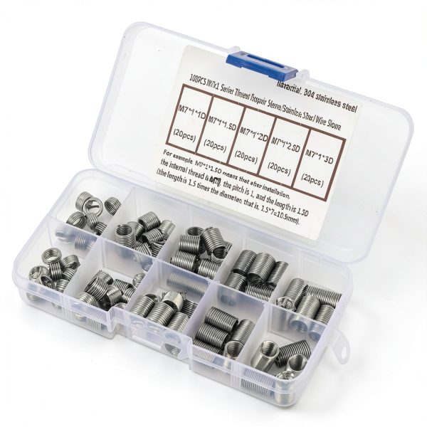 Coiled Wire Sleeve 100pcs M7x1 Stainless Steel Insert Kit Hyuduo-6