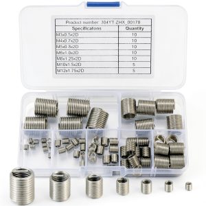 Thread Repair Kit 60Pcs Metric M3-M12 Steel Inserts Bayidun-0
