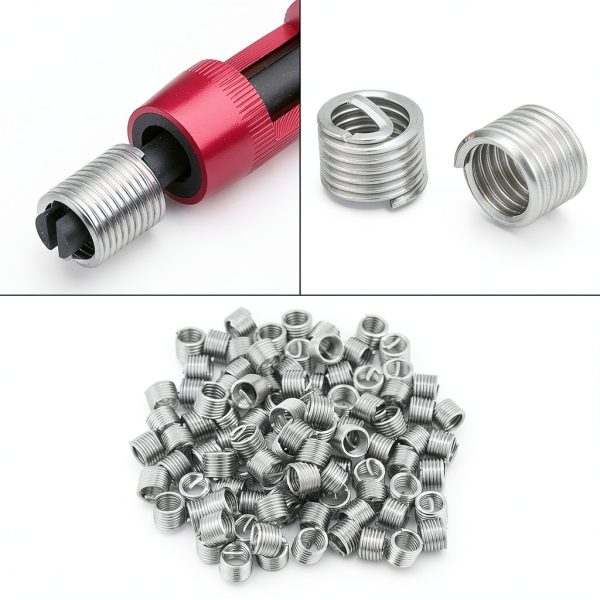 M6 Helicoil Kit 6Mm Helicoil 304 Stainless Steel 100 Pcs 304 Stainless Steel Screw Wire Sleeve Thread Repair Insert Assortment Kit M6X1.0X1.5D-5