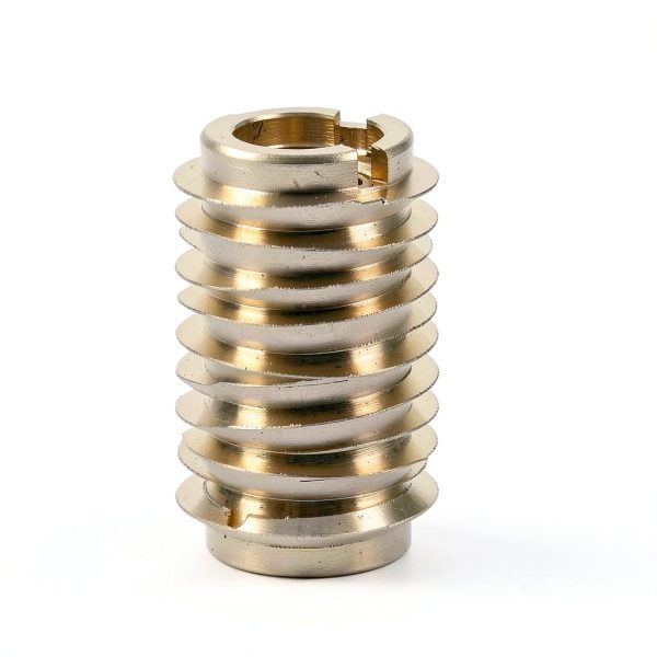 E-Z LOK Knife Threaded Insert for Hard-Wood, Brass Thread Inserts, 1/4-20 Internal Threads, 0.75" Length Pack of 10-2