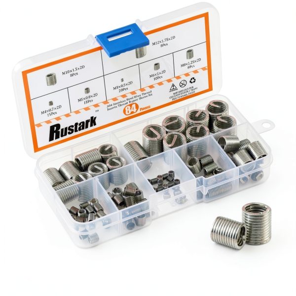 84 Pcs 304 Stainless Steel Metric M3 M4 M5 M6 M8 M10 M12 Wire Thread Inserts Steel Sheath Helicoil Type Screw Repair Sleeve Assortment Kit-3