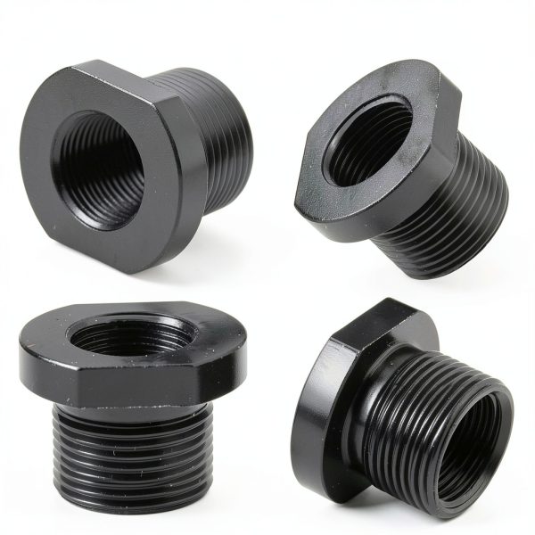 3Pcs Thread Adapters with Metal Washers, 1/2x28 to 5/8x24 Thread Adapter Aluminium Alloy, Oil Filter Adapter 1/2-28 Thread Protector Black Oxide Finish-2