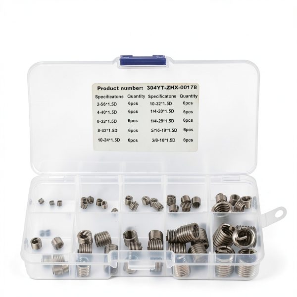 Thread Insert Kit 60pcs Helicoil Set Akozon Steel SAE Metric-1