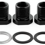 3Pcs Thread Adapters with Metal Washers, 1/2x28 to 5/8x24 Thread Adapter Aluminium Alloy, Oil Filter Adapter 1/2-28 Thread Protector Black Oxide Finish-0
