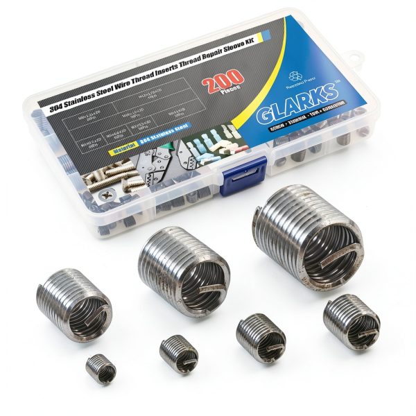 Wire Inserts Screws Sleeve Kit Glarks 200pcs 304 Stainless Steel-5
