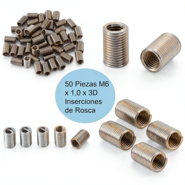 M6 x 1.0 x 3D Stainless Steel Helical Thread Inserts 50pcs SALUTUYA-4