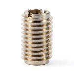 E-Z LOK Knife Threaded Insert for Hard-Wood, Brass Thread Inserts, 1/4-20 Internal Threads, 0.75" Length Pack of 10-0