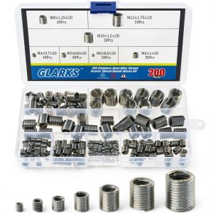 Wire Inserts Screws Sleeve Kit Glarks 200pcs 304 Stainless Steel-0