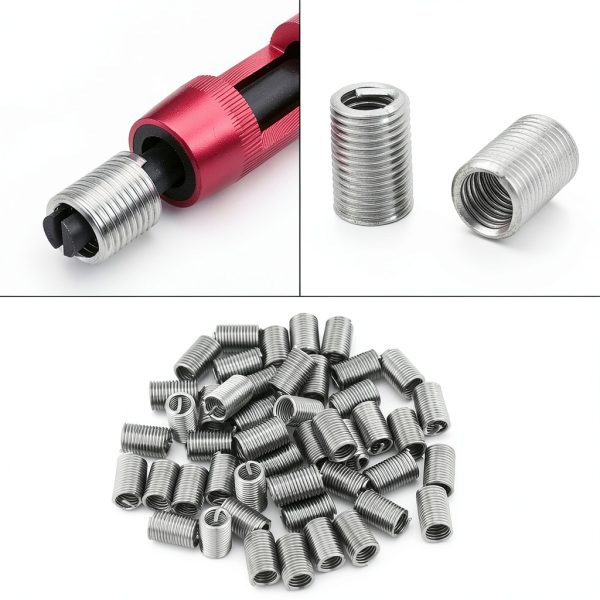 M6 x 1.0 x 3D Stainless Steel Helical Thread Inserts 50pcs SALUTUYA-6
