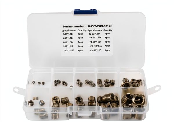 Thread Insert Kit 60pcs Helicoil Set Akozon Steel SAE Metric-0