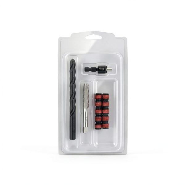E-Z LOK Threaded Insert for Metal 12L14 Carbon Steel Thread Inserts 5/16-18 Internal Threads, 1/2-13 External Threads, 0.484 Length Pack of 10-3