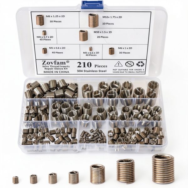 Wire Screw Sleeve Thread Repair Inserts Assortment Kit 304 Stainless-0