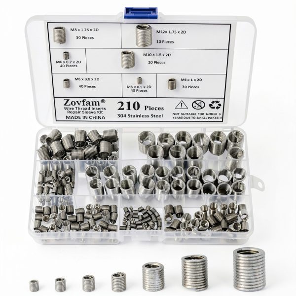 Wire Screw Sleeve Thread Repair Inserts Assortment Kit 304 Stainless-4