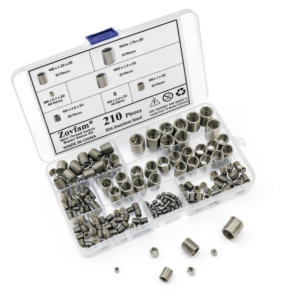 Wire Screw Sleeve Thread Repair Inserts Assortment Kit 304 Stainless-5