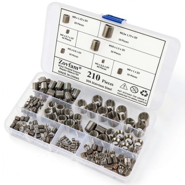 Wire Screw Sleeve Thread Repair Inserts Assortment Kit 304 Stainless-2